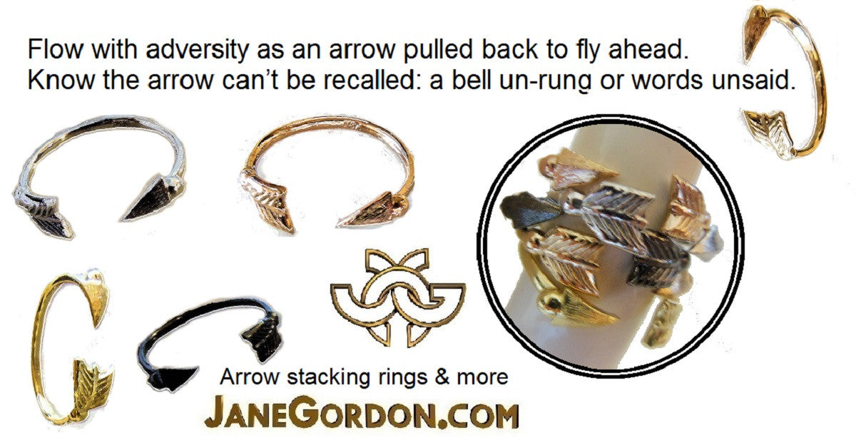 Custom Design: Arrow Stacking Rings - Rose Gold- 18K