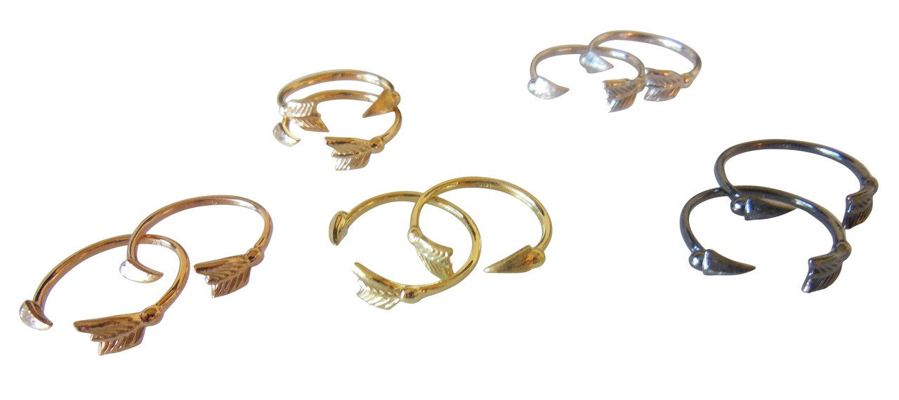 Custom Design: Arrow Stacking Rings - Yellow Gold- 18K