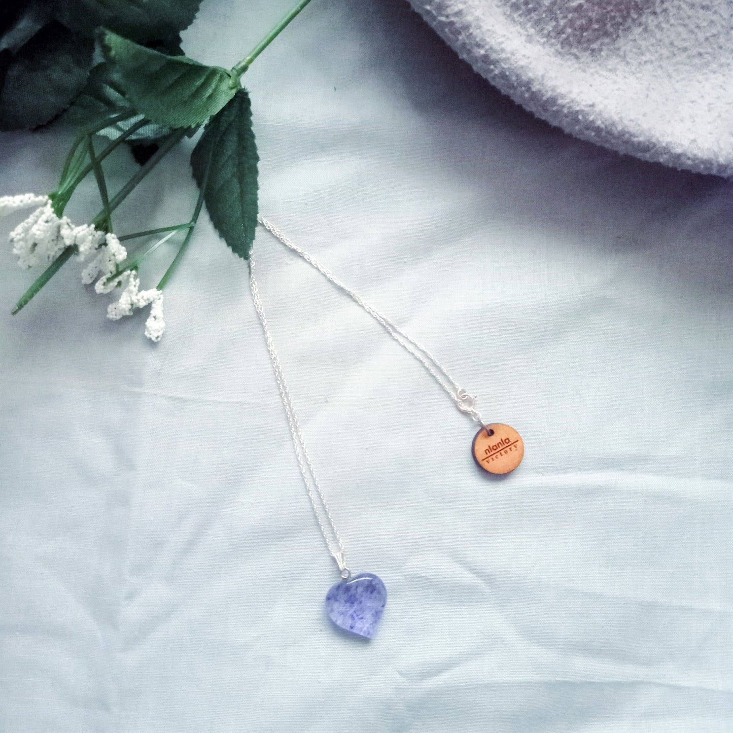 Blue Quartz Necklace, Blueberry Quartz Gemstone, Gemstone Pendant Necklace on 925 Sterling Silver