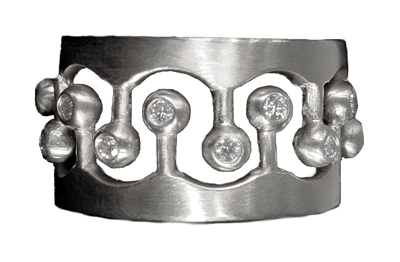 Crown Ring- CR1-18K Gold with Diamonds: Mixed Gold Colors Available