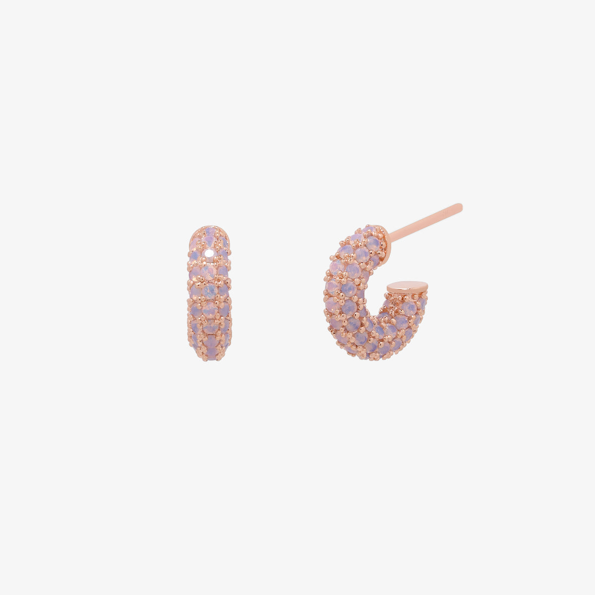 Gemstone semi-hoop earrings