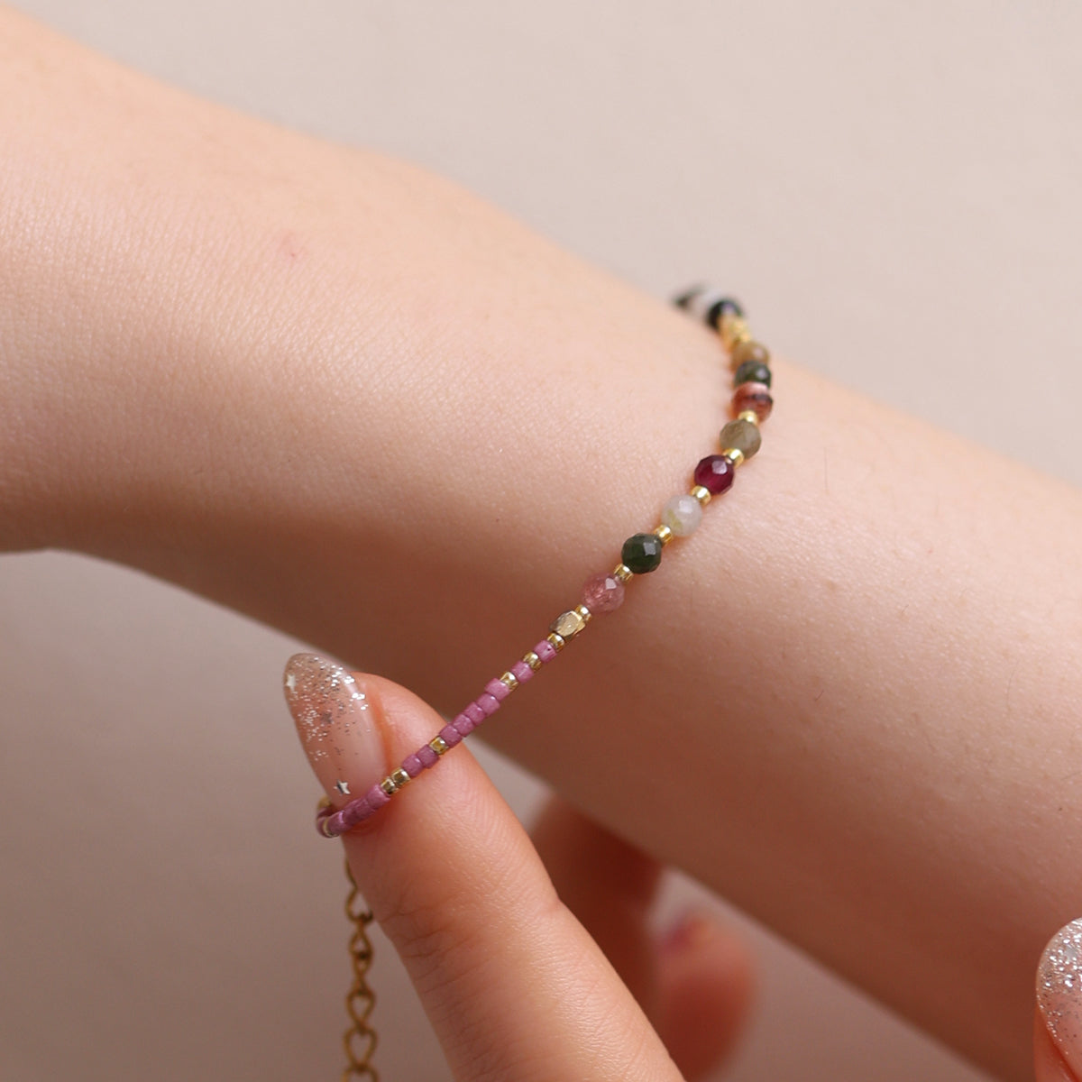 Tourmaline beaded bracelet-0