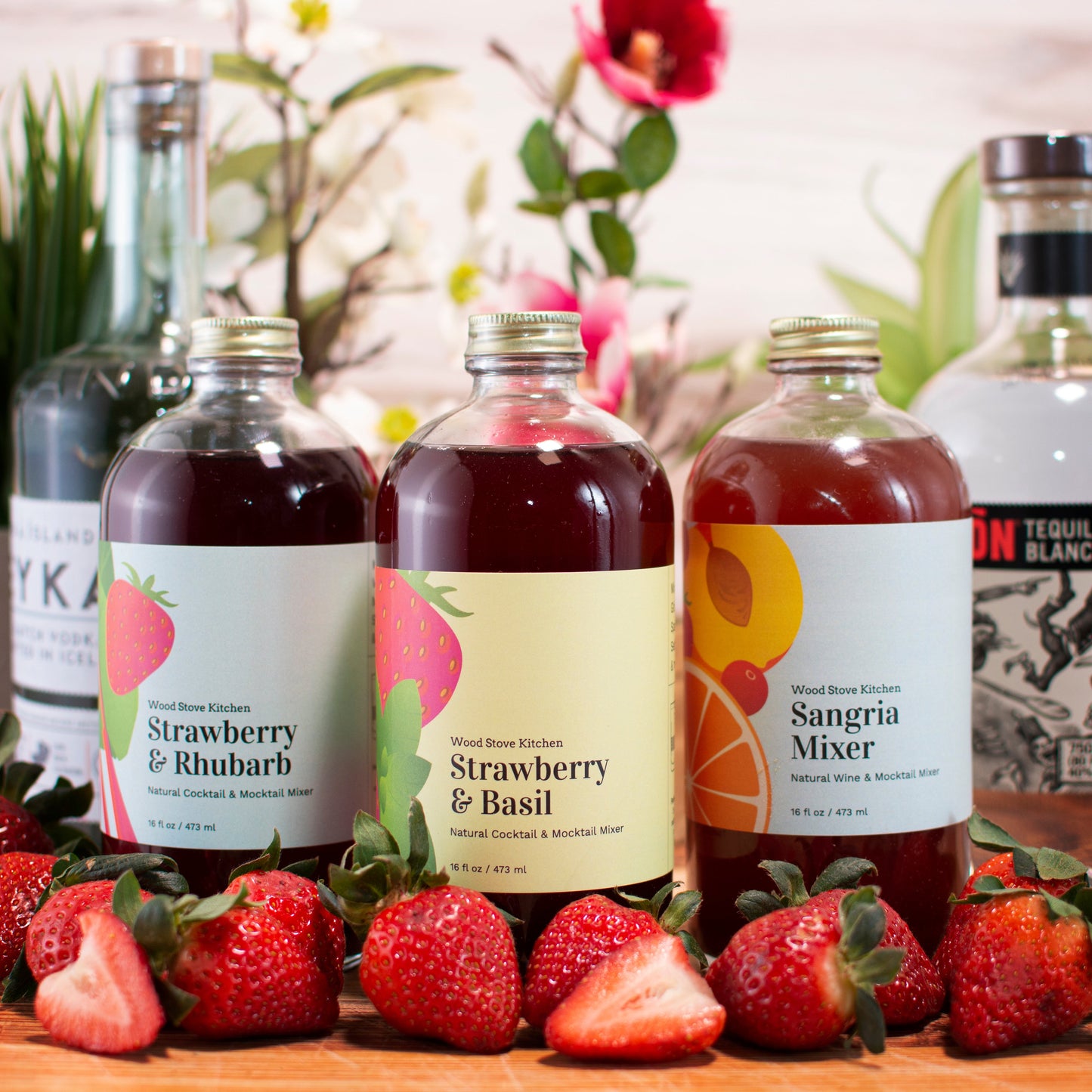 Strawberry & Basil Cocktail-Mocktail Mixer, 16 fl oz-2