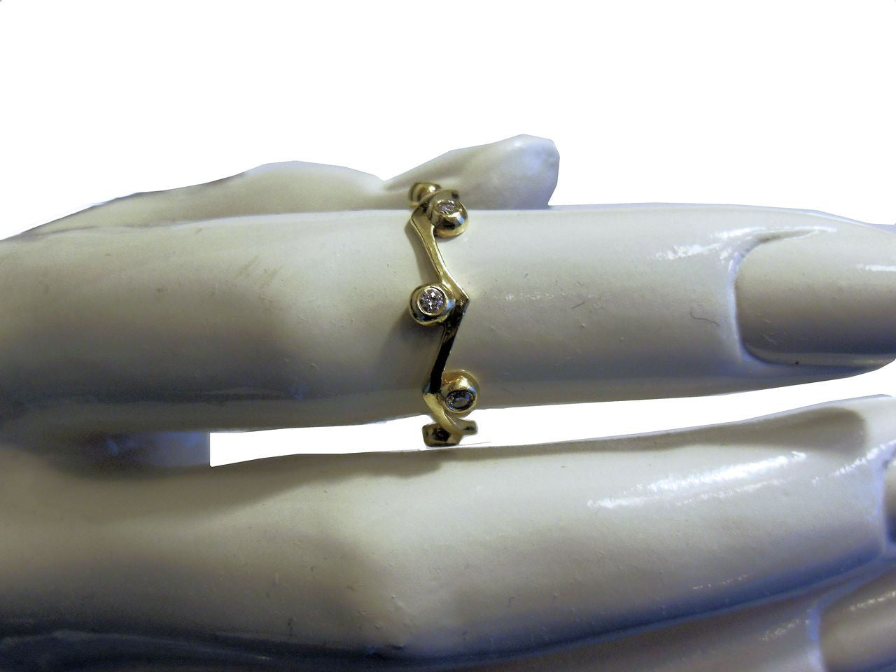 Wave Stacking Rings- 18K Gold with Diamonds.