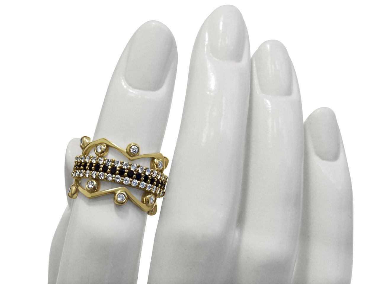Wave Stacking Rings- 18K Gold with Diamonds.
