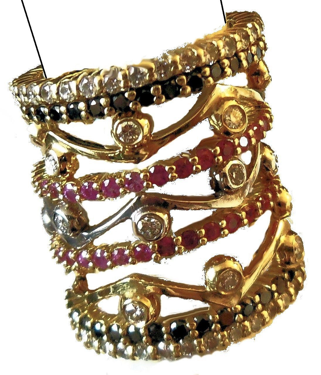 Wave Stacking Rings- 18K Gold with Diamonds.