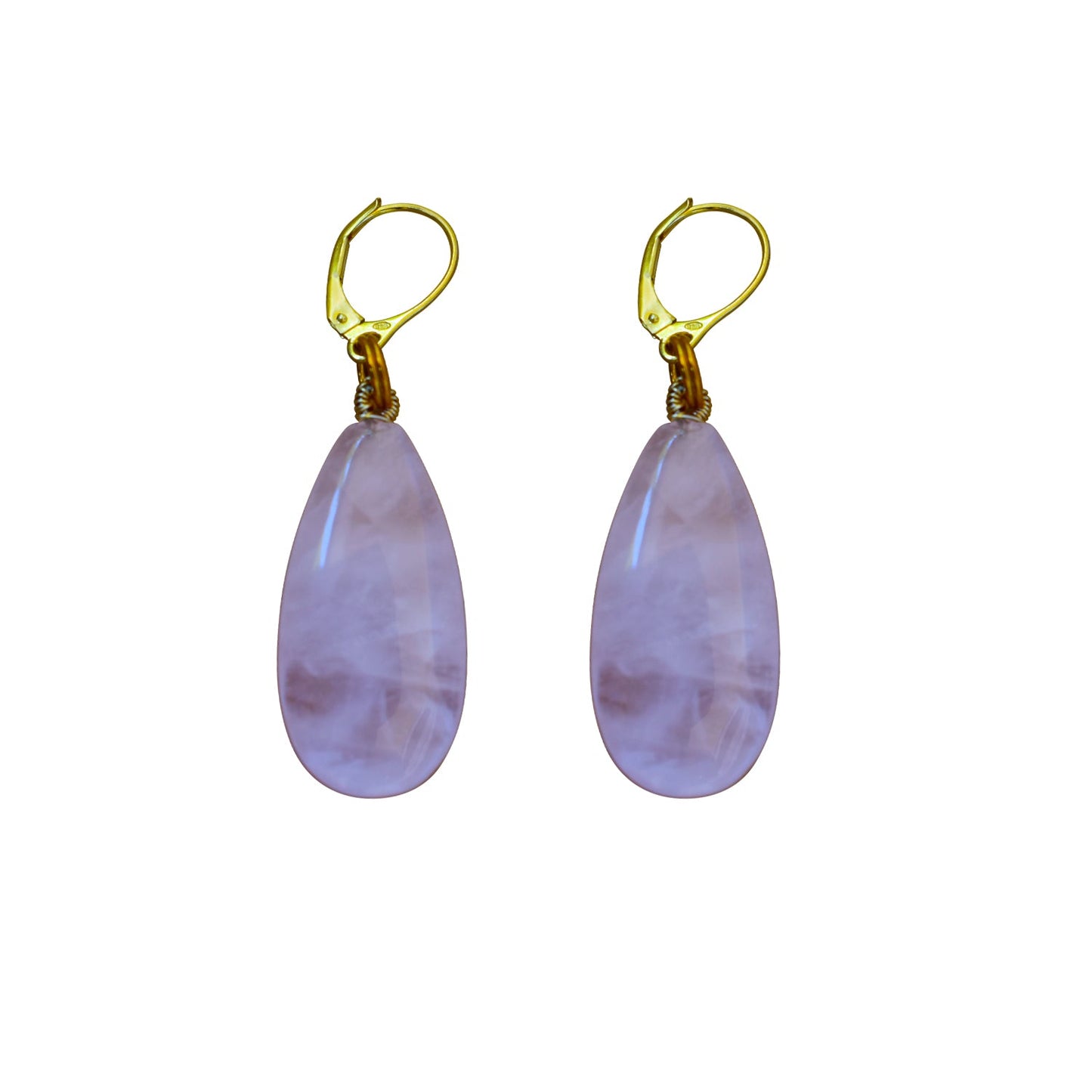 Rose Quartz and Yellow Gold Vermeil Earrings, Gemstone Earrings, Pink Gemstones, Feminine Jewelry,Bloom Collection | by nlanlaVictory
