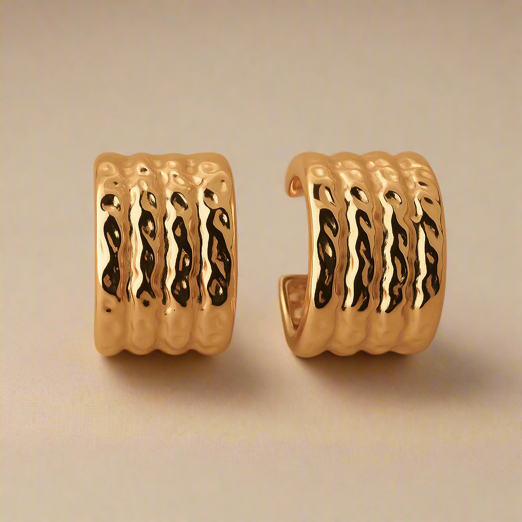 Molten Hammered Hoops