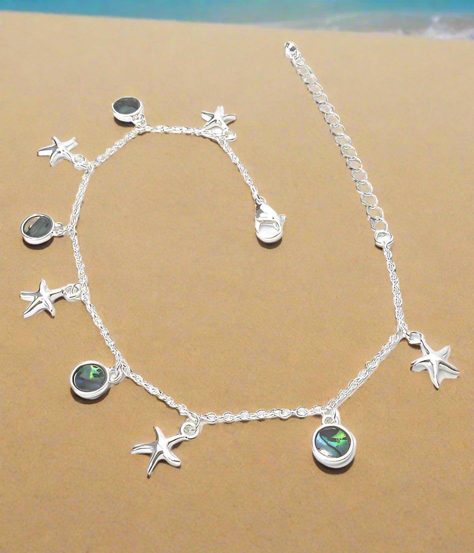 Abalone Charms Starfish Anklet Ankle Bracelet