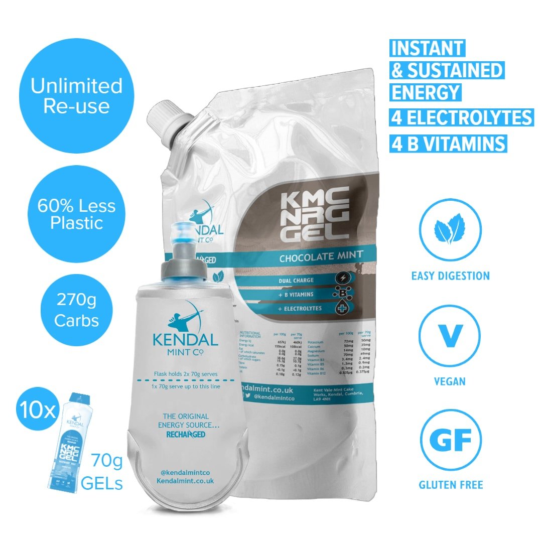 KMC NRG GEL Energy Gel Refill Pouch Chocolate Mint (10 x 70g Serves)-2