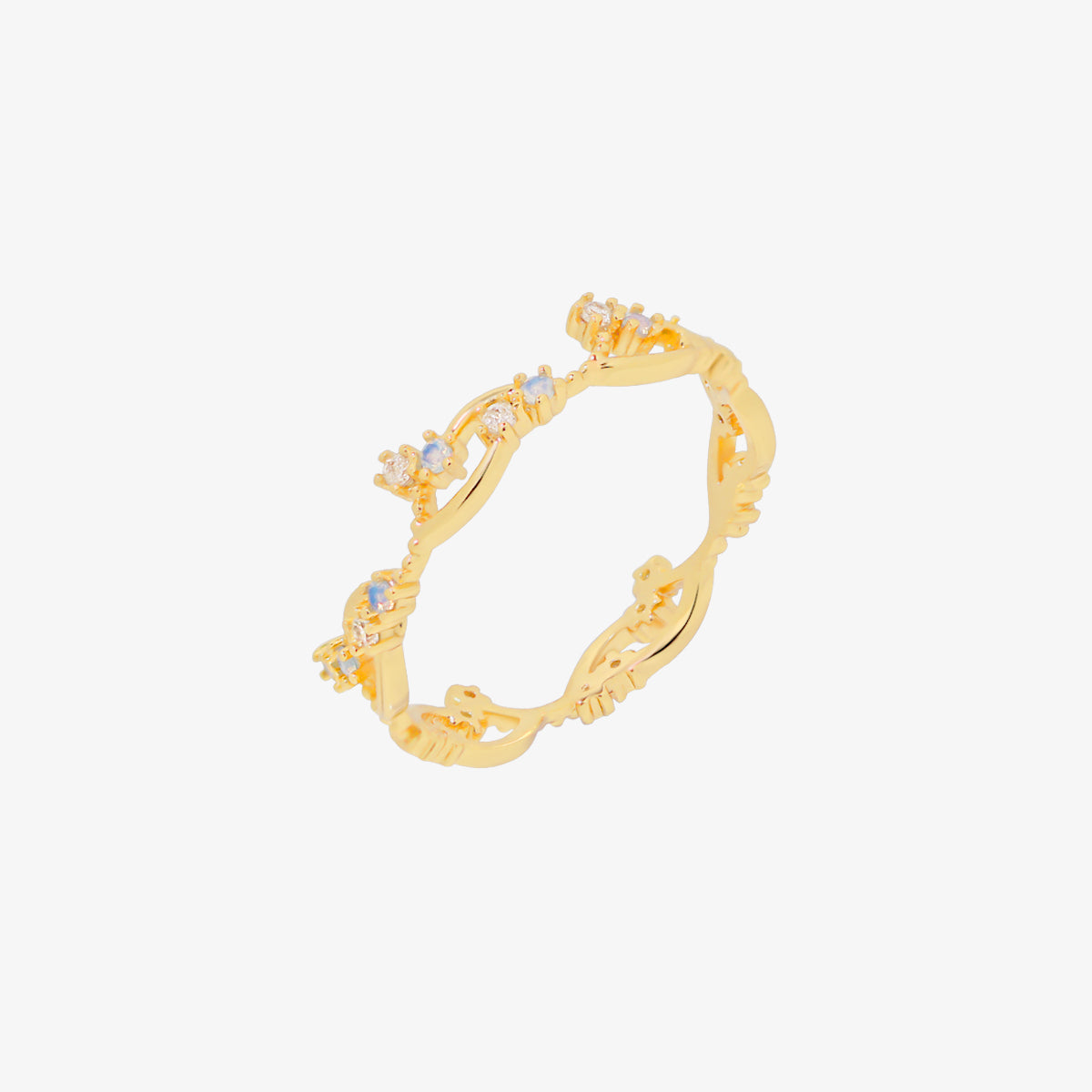 Wavy Moonstone & Cubic Ring-0