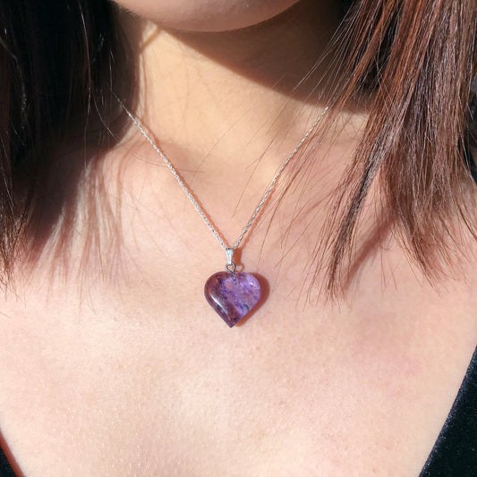 Blue Quartz Necklace, Blueberry Quartz Gemstone, Gemstone Pendant Necklace on 925 Sterling Silver
