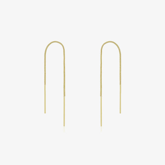Drop stick short threader earrings