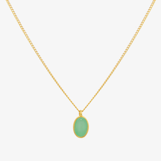 Gemstone oval pendant necklace