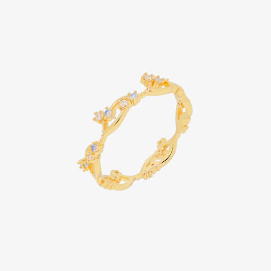 Wavy Moonstone & Cubic Ring-0